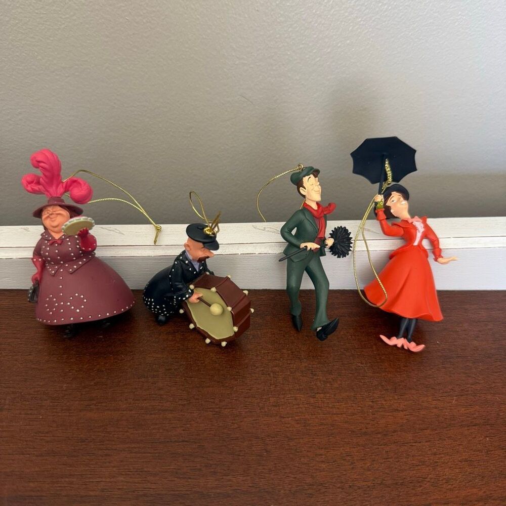 Disney Mary Poppins Storybook Christmas Ornament Set of 4 Bert Drummer & Singer